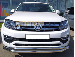Защита переднего бампера двойная d75/42 Volkswagen Amarok (2016-...)