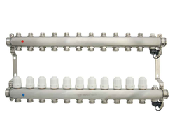 Коллекторная группа ONDO для радиаторной разводки (11 контуров) в сборе с термостатическими и запорными клапанам