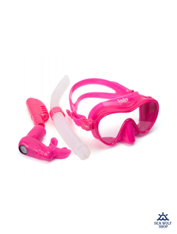 Маска для дайвинга с трубкой Scuba Brothers Flipper Pink, комплект