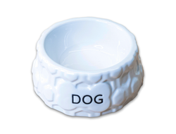 Миска КерамикАрт керамическая для собак 200 мл, DOG белая