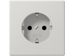 Розетка с заземлением, 16А, 250V, со шторками, светло-серая Jung LS1520KILG