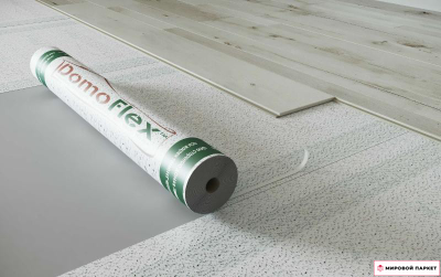 Подложка DomoFlex 3 мм с интегрированным скотчем купить в интернет-магазине mirovoy-parquet.ru
