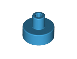 Tile, Round 1 x 1 with Bar and Pin Holder, Dark Azure (20482 / 6223733)