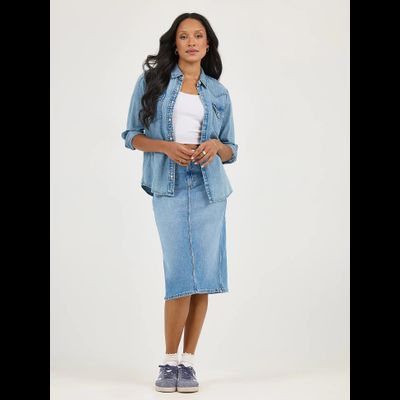 Юбка Lee® Legendary Back Slit Denim Skirt