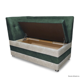 Кухонный ДИВАН "ФОРУМ-5МН" С БОКОВОЙ СПИНКОЙ, Зеленый/слоновая кость Левый