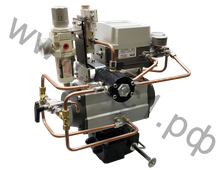 Пневмопривод одностороннего действия четвертьоборотный для запорной арматуры PBST125D
