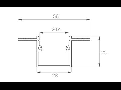 Алюминиевый профиль 4L-5825-SH ANOD Шпаклёвка