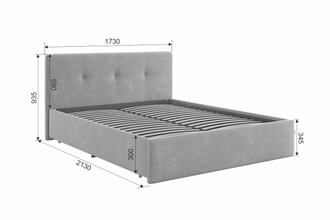 Кровать мягкая ВЕСТА  велюр 1,6 м   с ортпедическим основанием/  подъемным механизмом цвет на выбор