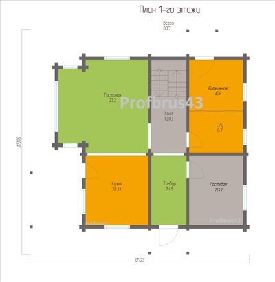 Домокомплект из клееного бруса "Нагорск", 157 м2