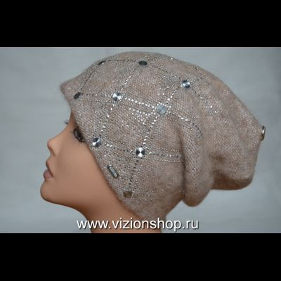 Бежевая итальянская шапка осень - зима 2019 Италия Визио 6111 фото Череповец