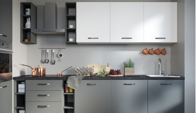 Композиция Модульной кухни Равенна Смарт Белый/графит