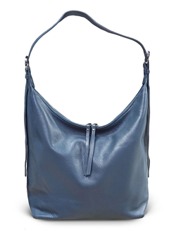 (АРТИКУЛ: 10015) СУМКА МЕШОК, БОЛЬШАЯ, НАТУРАЛЬНАЯ КОЖА, ГОЛУБАЯ, ЧЕРЕЗ ПЛЕЧО