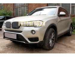 Защита радиатора BMW X3 II (F25) 2014- black низ PREMIUM