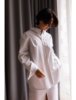 Рубашка с широким воротником (белый)