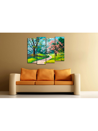 Модульная картина "Светлая тропинка. Сакура"