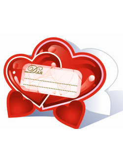 карточка для стола сердца