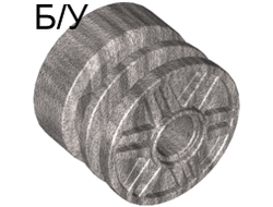 ! Б/У - Wheel 18mm D. x 14mm with Pin Hole, Fake Bolts and Shallow Spokes, Metallic Silver (55981 / 4495345 / 6194811) - Б/У