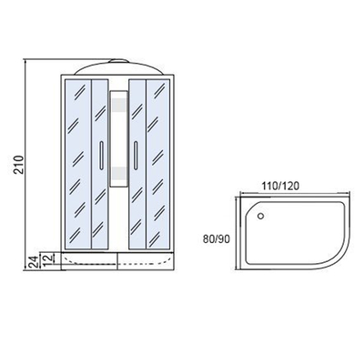 Душевая кабина Мономах 110/80/24 МЗ L 110х80