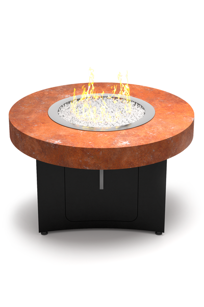 Стол-камин газовый из стали кортен