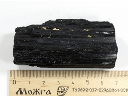 Турмалин чёрный (шерл), кристалл необработанный, Бразилия (69*35*26 мм, 143 г) №37618