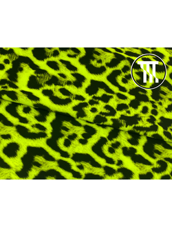 Бифлекс матовый принт Леопард с ворсинками, цв. Неон-лайм
