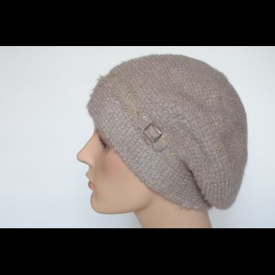 Женский вязаный берет с пряжкой Vizio Италия 6970 розовый