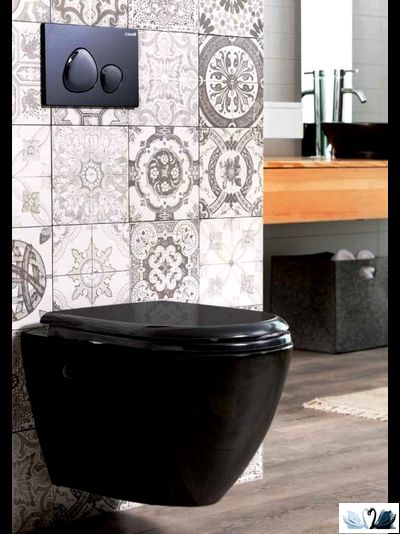 Чаша унитаза CREAVIT Terra TP325-11SI00E-0000, черная, глянец