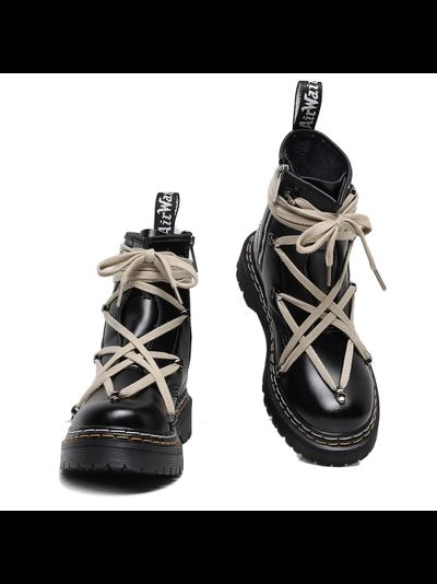DR MARTENS RICK OWENS 1460 PENTAGRAM BOOTS DOUBLE STITCHING