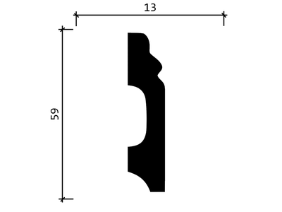 Плинтус DD27 - 59*13*2000мм