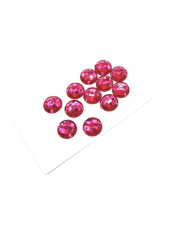 Стразы акриловые пришивные 10 мм, цвет фуксия 02