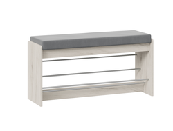 Тумба для обуви Тайм тип 2 Дуб крафт белый/Велюр серый