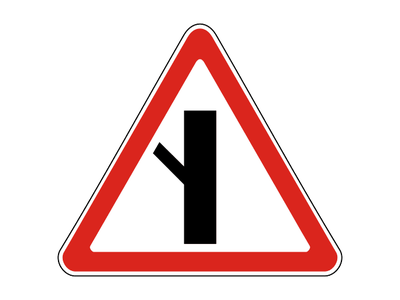 Знак дорожный 2.3.5 Примыкание второстепенной дороги