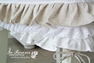 Сидушки стеганые льняные на стулья стиль Прованс, Винтаж