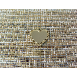 Подвеска кулон сердечко с ажурным краем 33x33 мм золотистый