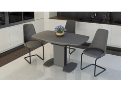 Стол обеденный «Портофино» 1300 Серое/Стекло серое матовое LUX