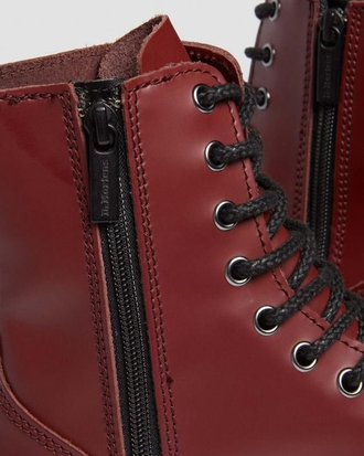 Ботинки Dr Martens 1460 Jadon Smooth на толстой подошве бордовые