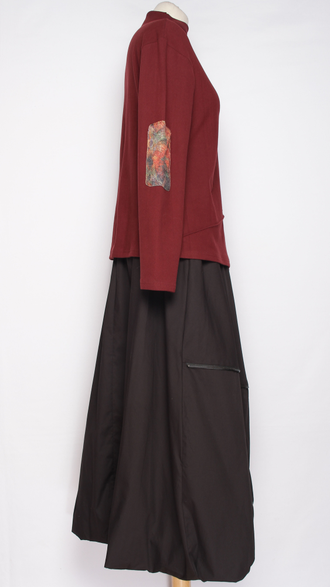 Юбка хлопок "Тюльпан молнии" хаки, черная до р.54