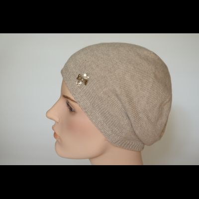 Женский берет из кашемира Loro Piana Италия Vizio 7016 бежевый