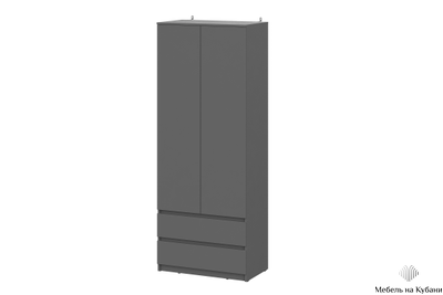 Денвер Шкаф двухстворчатый с ящиками Графит серый