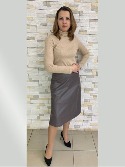 Юбка 124-1021 ЭКО-КОЖА серый