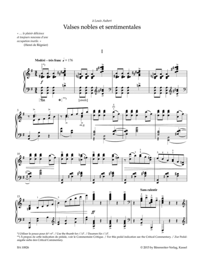 Ravel Valses nobles et sentimentales for Piano