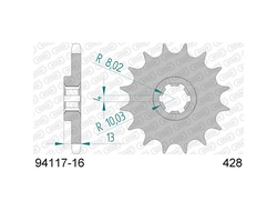Звездочка цепи 428 AFAM 94117-16