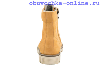 Ботинки "Котофей" натуральный нубук желтый, подклад-шерстяная байка, арт:752064-31 , размеры в наличии: