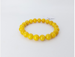 Браслет шары из белого янтаря