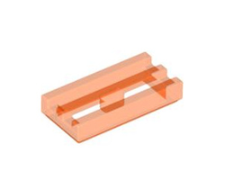 Tile, Modified 1 x 2 Grille with Bottom Groove / Lip, Trans-Neon Orange (2412b / 4109765 / 4141741 / 6124829 / 6250159)