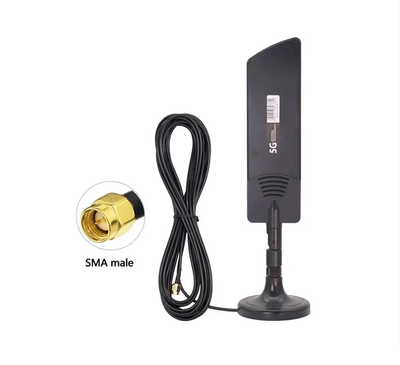 Arioteam-110 Уличная антенна WiFi 2,4/5  ГГц (600~6000 МГц) с кабелем 3 метра и с магнитным основанием. (Разъём SMA Male) для систем беспроводного видеонаблюдения (усиление 22 Дб)