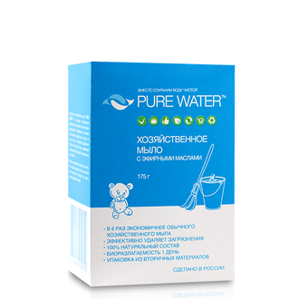 ХОЗЯЙСТВЕННОЕ МЫЛО PURE WATER С ЭФИРНЫМИ МАСЛАМИ 175 Г