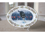 Тарелка овальная " Через флажки" 35см.
