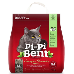 Наполнитель для кошек Pi-Pi-Bent Сенсация свежести комкующийся 12 л