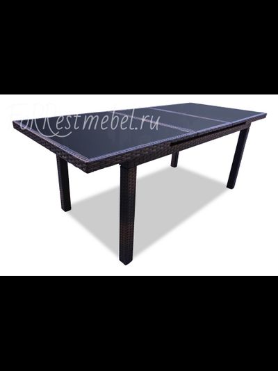 Плетеный стол MYKONOS раздвижной 210 см темно- коричневый